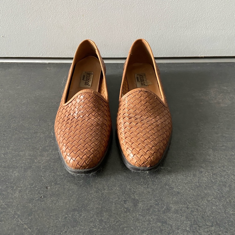 Jessica Sport woven leather loafers
